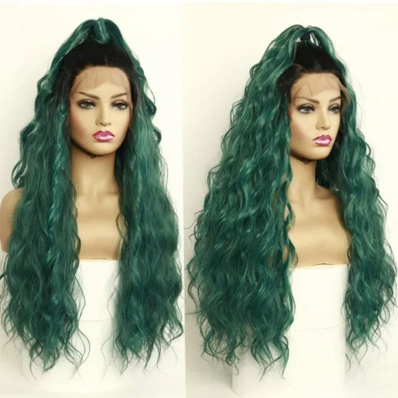 Ombre Green Lace Front Wig